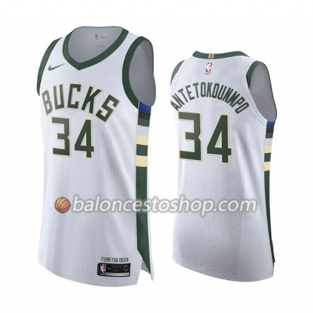 Camiseta Hombre NBA Milwaukee Bucks Giannis Antetokounmpo 34 2019-20 Nike Association Edition Swingman